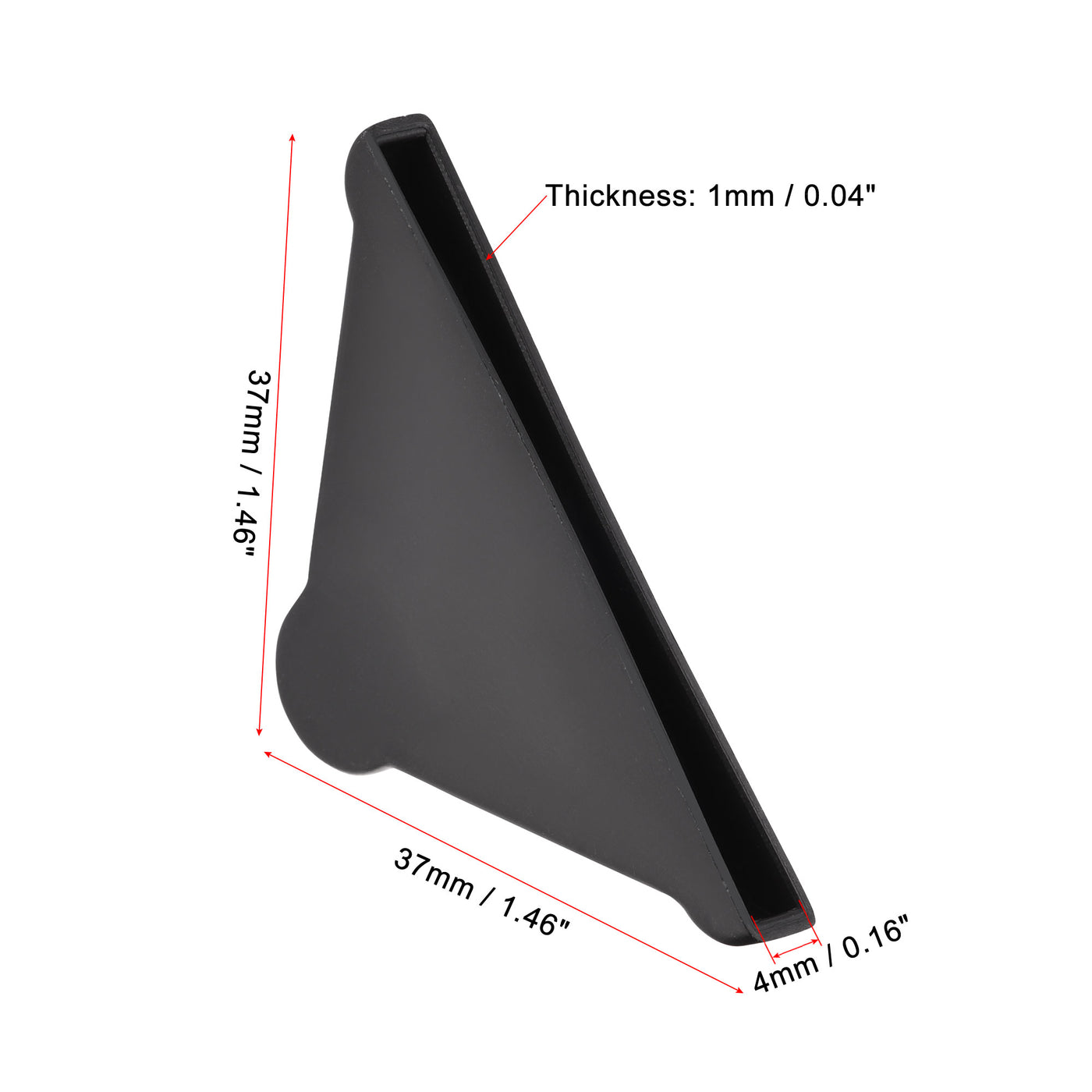 Harfington PP Corner Protector Triangle 37x4mm for Ceramic, Glass, Metal Sheets Black 50pcs
