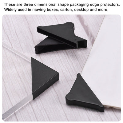Harfington PP Corner Protector Triangle 37x5mm for Ceramic, Glass, Metal Sheets Black 50pcs