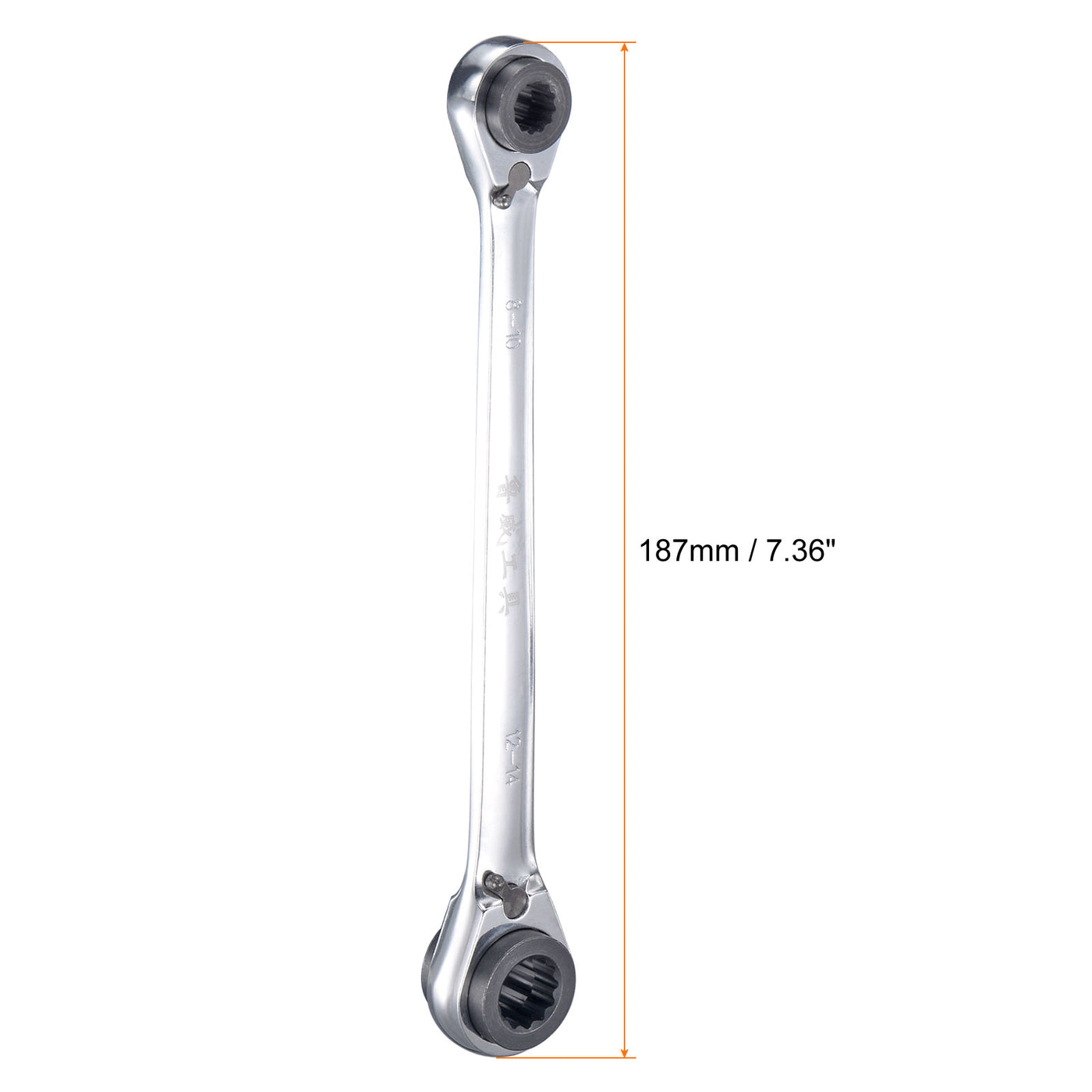 Uxcell Uxcell 4 in 1 Reversible Ratcheting Wrench, 16-17-18-19mm Double Box End, 72 Teeth