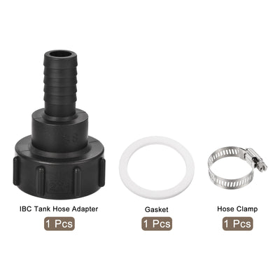 Harfington IBC Tank Hose Adapter, Coarse Thread to Barbed Hose Connector Fitting