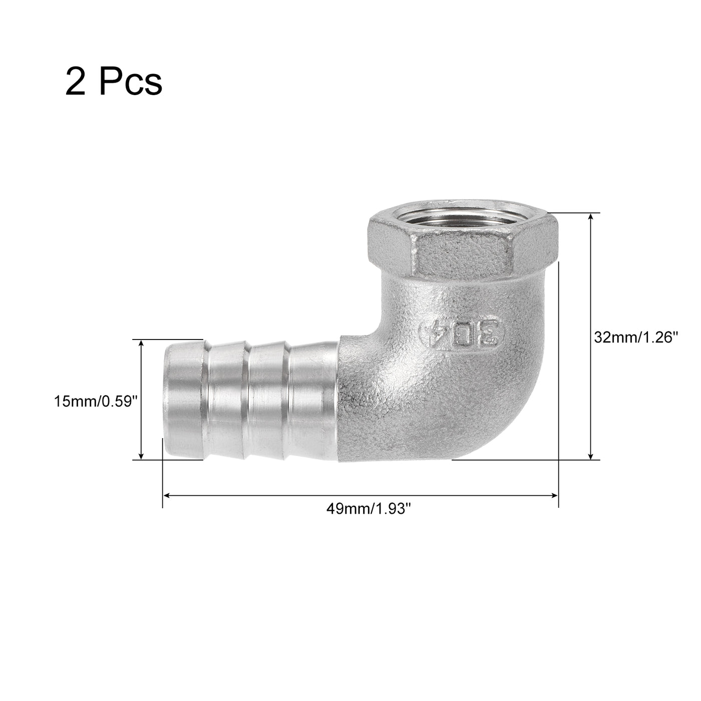 Harfington Hose Barb Fitting Elbow Female Thread Right Angle Pipe Connectors