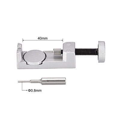 Harfington Uxcell Strap Link Pin Removal Tool with 3 Pins, 35mm Adjustable Width for Re-size Watch Band, Silver Tone