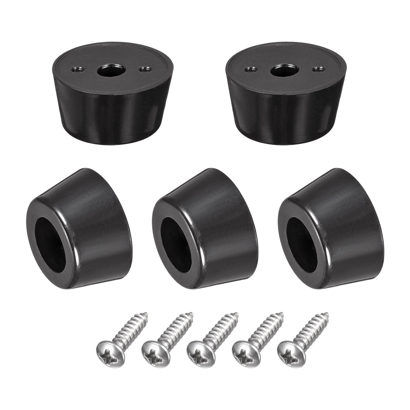 uxcell Uxcell 15mm W x 7mm H Rubber Bumper Feet, Stainless Steel Screws and Washer 16pcs