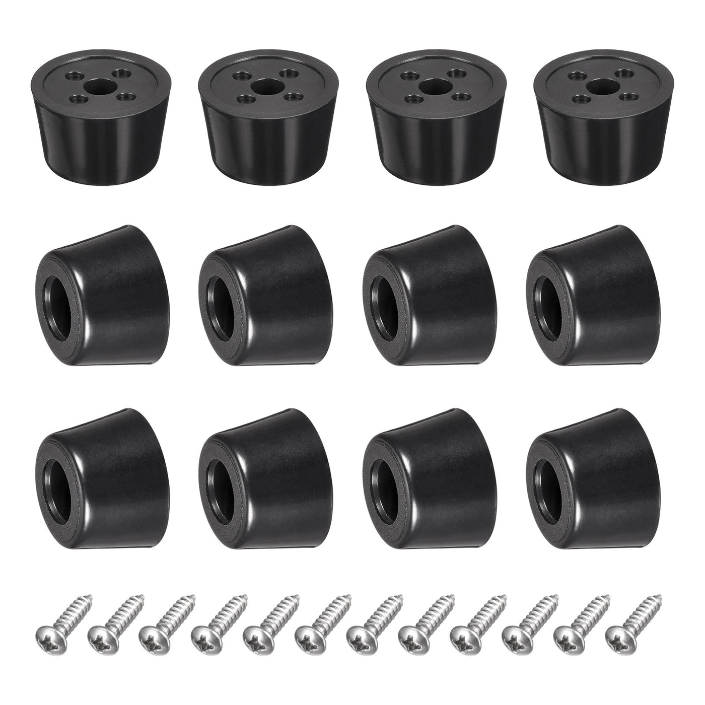 uxcell Uxcell 19mm W x 12mm H Rubber Bumper Feet, Stainless Steel Screws and Washer 12pcs