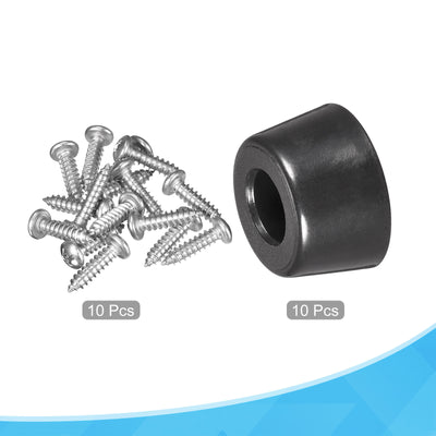 Harfington Uxcell 20mm W x 10mm H Rubber Bumper Feet, Stainless Steel Screws and Washer 10pcs