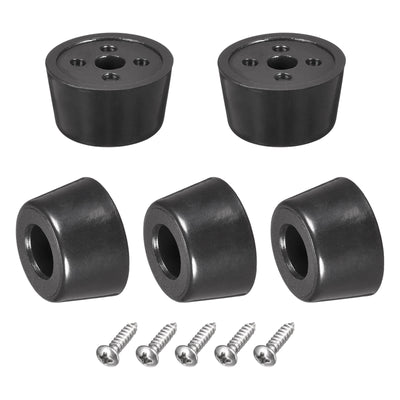 Harfington Uxcell 20mm W x 10mm H Rubber Bumper Feet, Stainless Steel Screws and Washer 10pcs