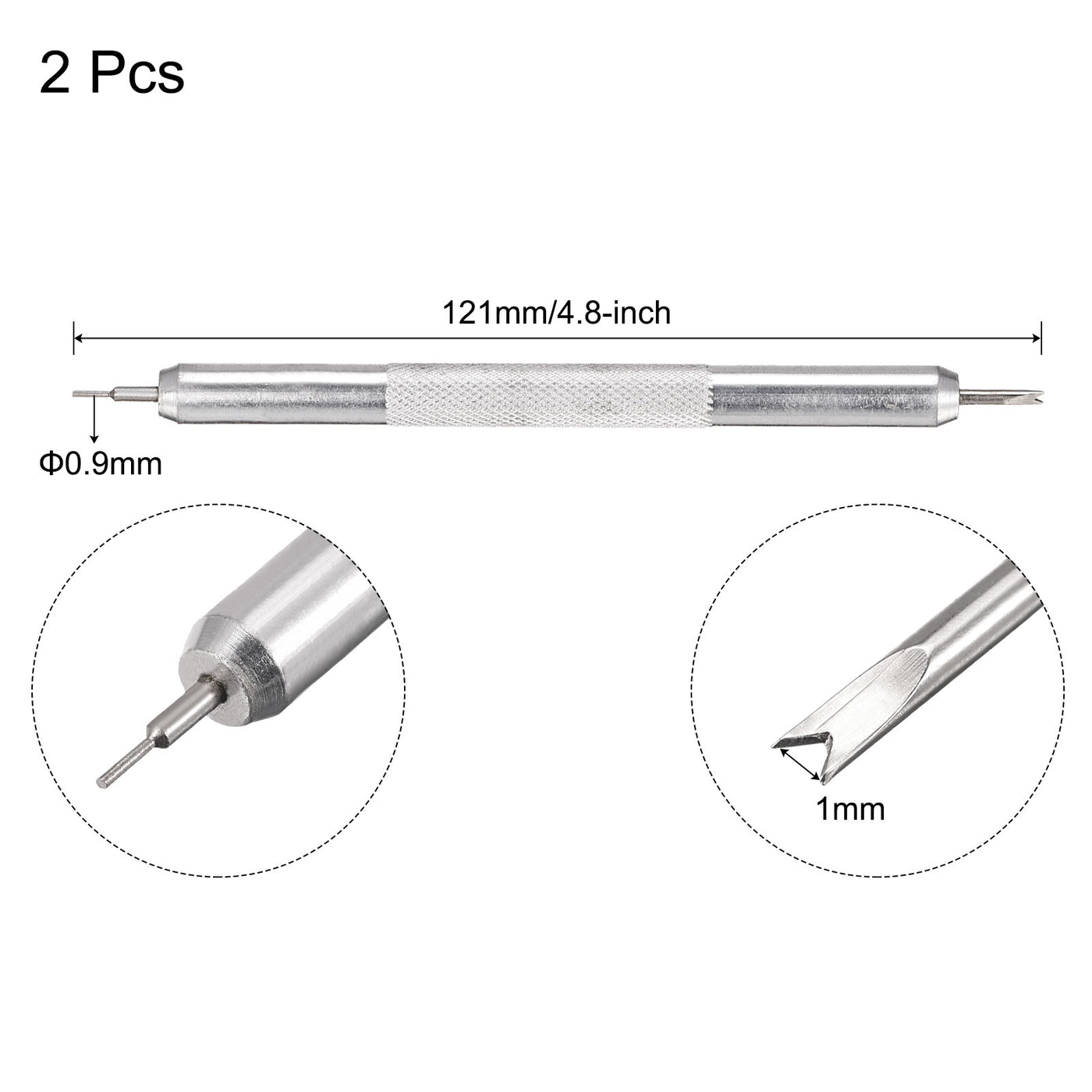 uxcell Uxcell Watch Spring Bar Tool Double Use 0.9mm Pin Dia Watch Spring Link Pin Removal Tool for Watch Repair 2 Pcs