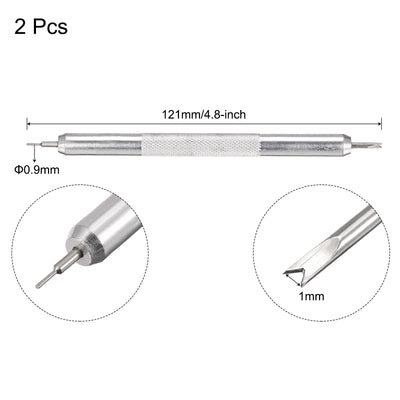 Harfington Uxcell Watch Spring Bar Tool Double Use 0.9mm Pin Dia Watch Spring Link Pin Removal Tool for Watch Repair 2 Pcs