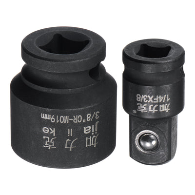 Harfington Uxcell 6-Point Impact Shallow Socket with Adapter