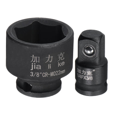 Harfington Uxcell 6-Point Impact Shallow Socket with Adapter
