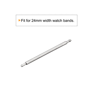 Harfington Uxcell 24mm Watch Band Pin 1.4mm Dia Steel Single Flanged End Spring Bar Pins 200pcs