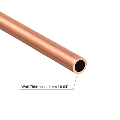 Harfington Uxcell Copper Round Tube 7.5mm OD 1mm Wall Thickness 300mm Length Pipe Tubing