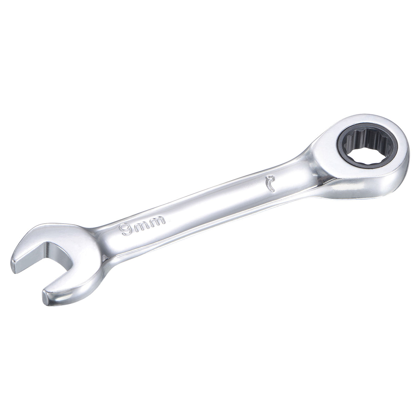 uxcell Uxcell Stubby Ratcheting Combination Wrench Metric 72 Teeth Box Ended Tools, CR-V