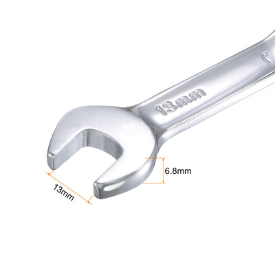 Harfington Uxcell Stubby Ratcheting Combination Wrench Metric 72 Teeth Box Ended Tools, CR-V