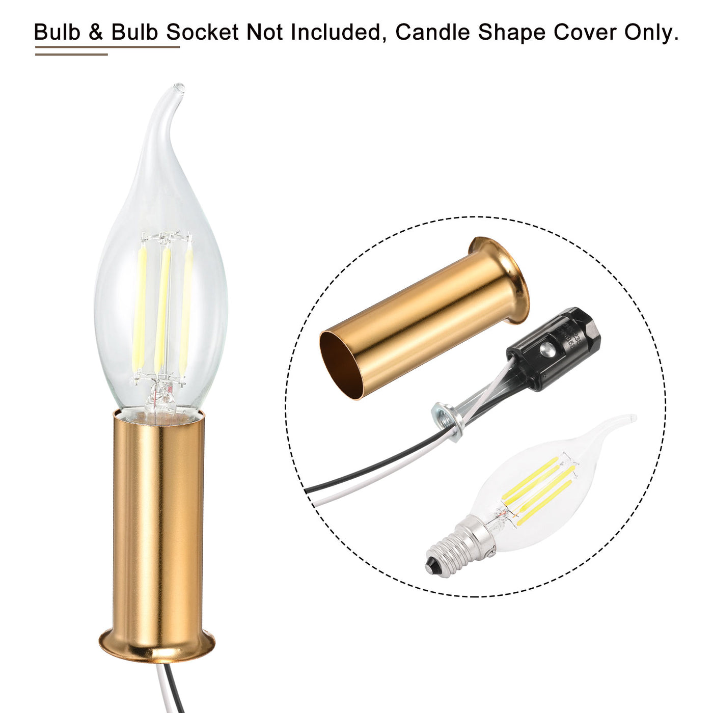 Harfington Candle Socket Covers, Chandelier Sleeves Bulb Light Base Holder