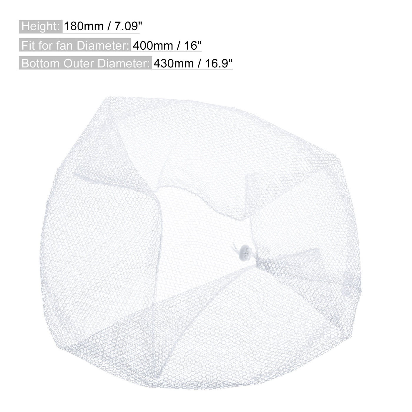 Harfington Fan Dust Cover, 400mm 16 Inch Washable Reusable Dustproof Mesh Protection Guard Net, White