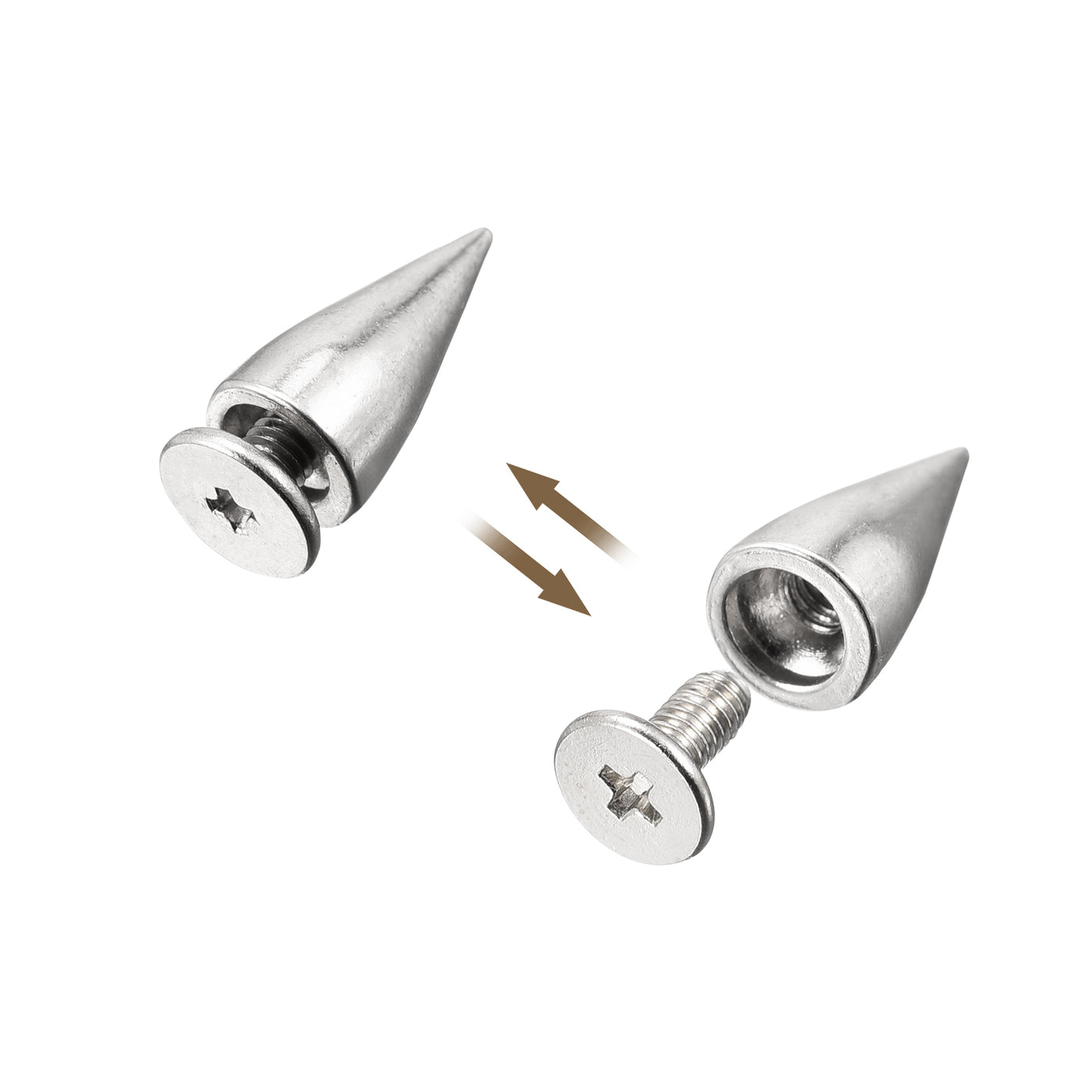 Uxcell Uxcell 7x13.5mm Screw Back Stud Rivets Spikes Zinc Alloy for DIY Gold Tone 30 Sets