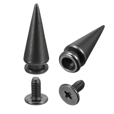 Harfington Uxcell 7x20mm Screw Back Stud Rivets Spikes Zinc Alloy for DIY Dark Gray 20 Sets