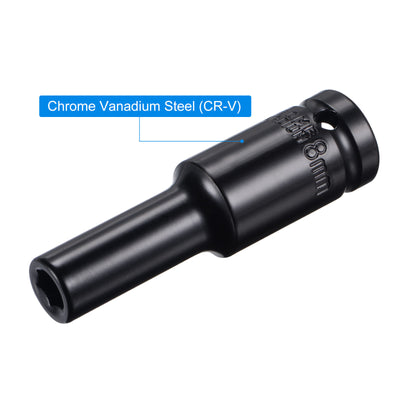 Harfington Uxcell Square Drive by Deep Impact Socket, CR-V, 6-Point Metric