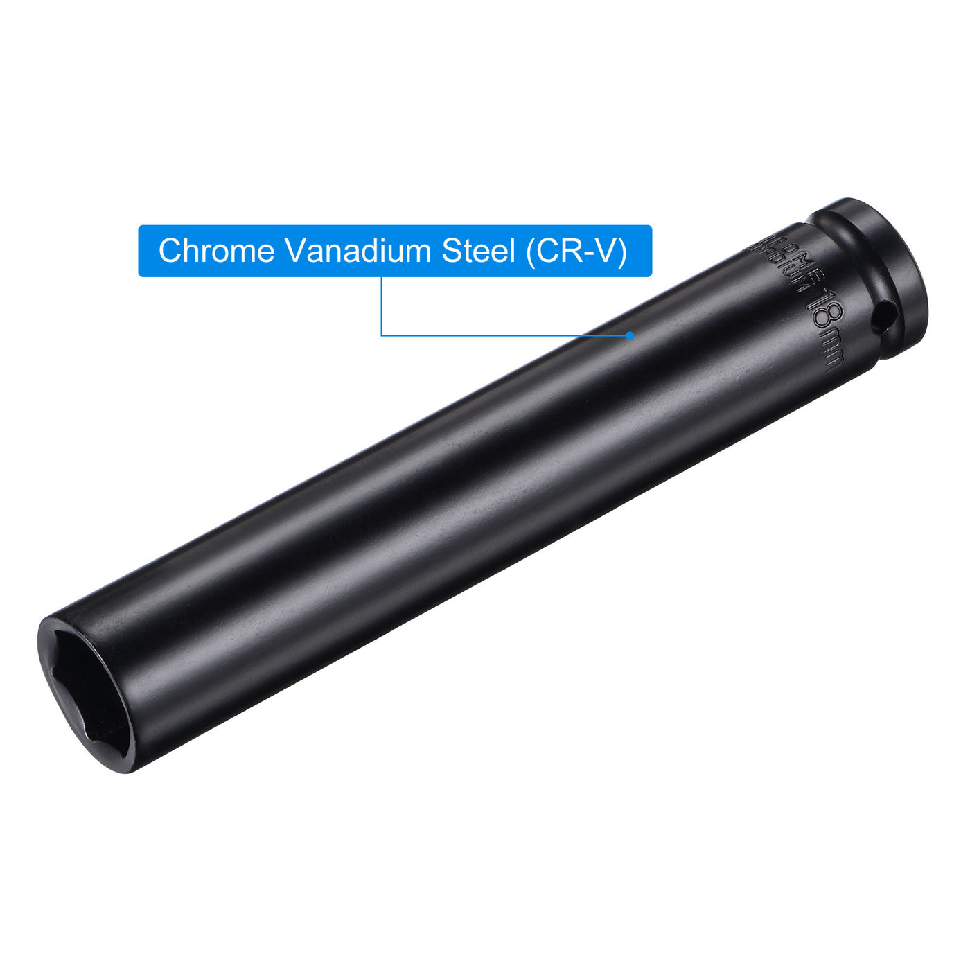 uxcell Uxcell Square Drive x Deep Impact Socket, CR-V Steel, 6-Point Metric Sizes