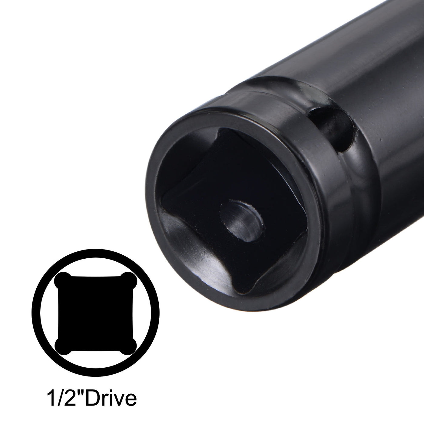 uxcell Uxcell Square Drive x Deep Impact Socket, CR-V 6-Point Metric Sizes