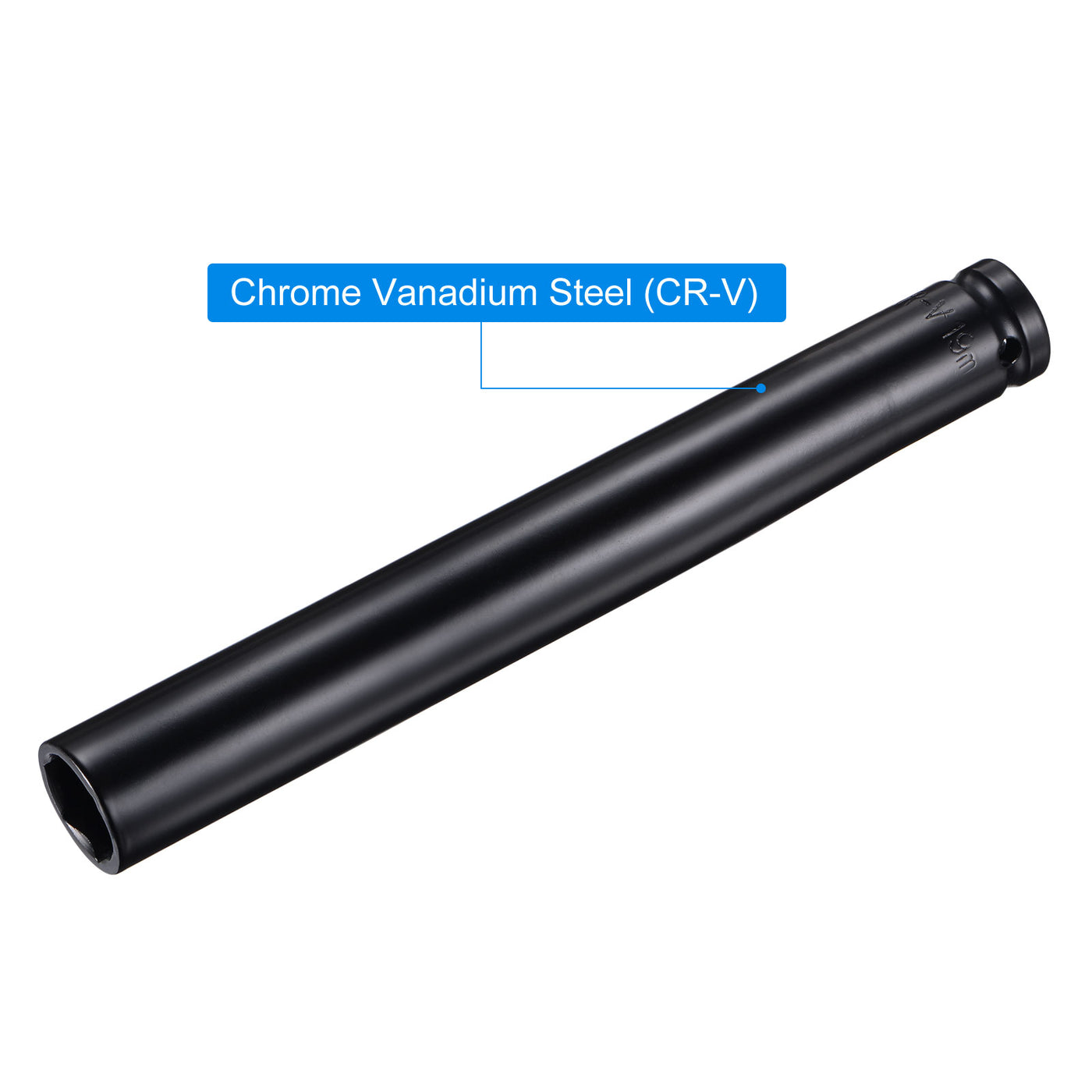 uxcell Uxcell Deep Impact Socket, CR-V Steel, 6-Point Metric Sizes