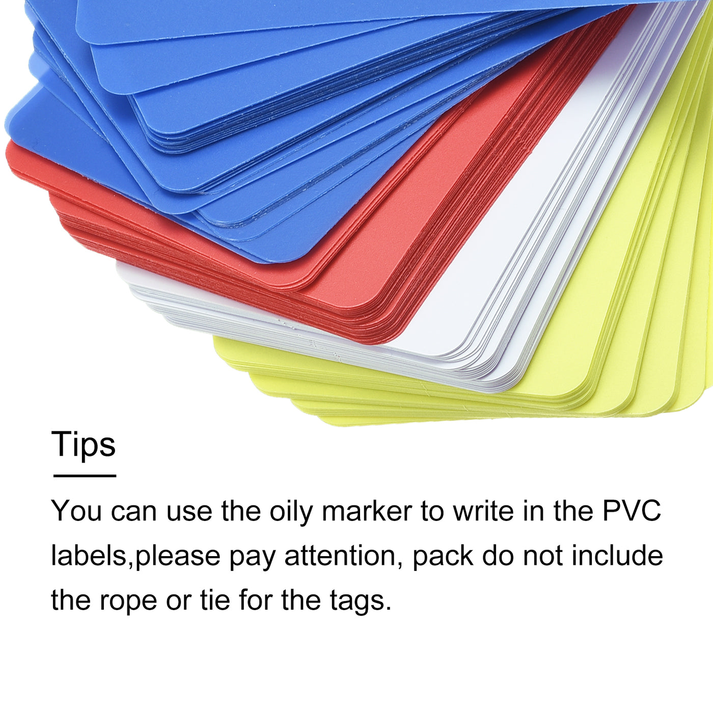 Harfington Waterproof Wires Plastic Shipping Tags,1.95x3.51 Inch 4 Colors 100pcs