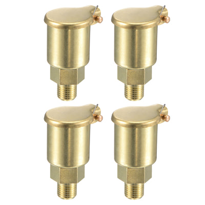 Harfington Uxcell Spring Grease Oil Cup Cap M6x1 Male Thread Copper Machine Parts 4Pcs