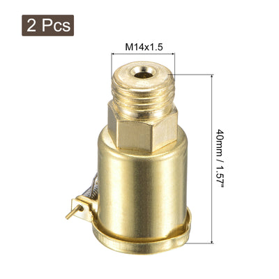 Harfington Uxcell Spring Grease Oil Cup Cap M14x1.5 Male Thread 3ml Copper Plating Machine Parts 2Pcs
