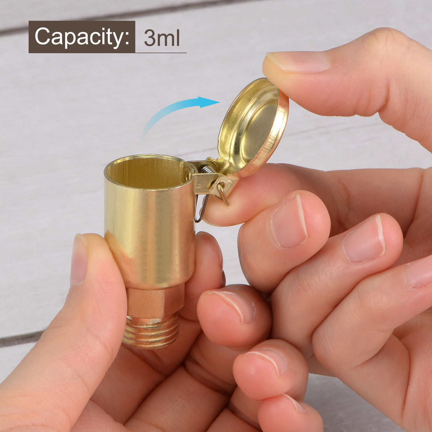 Uxcell Uxcell Spring Grease Oil Cup Cap M14x1.5 Male Thread 3ml Copper Plating Machine Parts 2Pcs