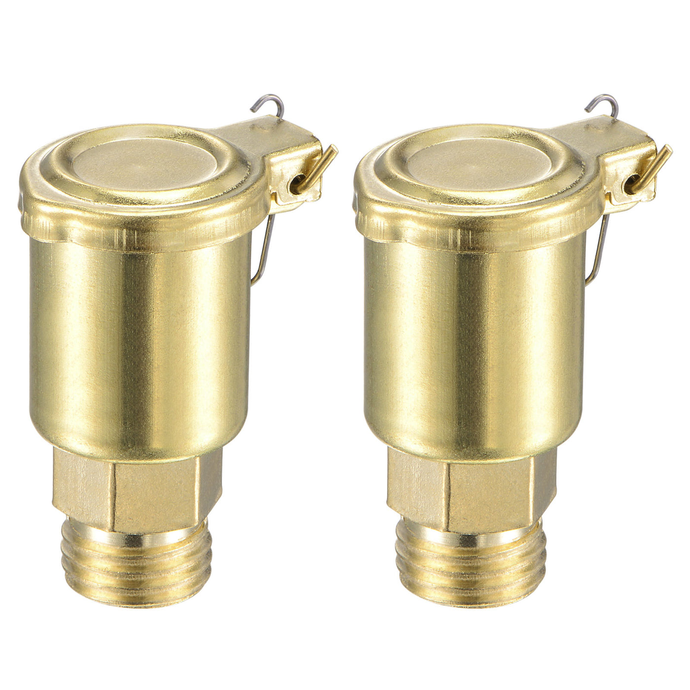 Uxcell Uxcell Spring Grease Oil Cup Cap M14x1.5 Male Thread 3ml Copper Plating Machine Parts 2Pcs