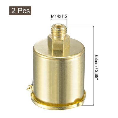 Harfington Uxcell Spring Grease Oil Cup Cap M14x1.5 Male Thread 3ml Copper Plating Machine Parts 2Pcs