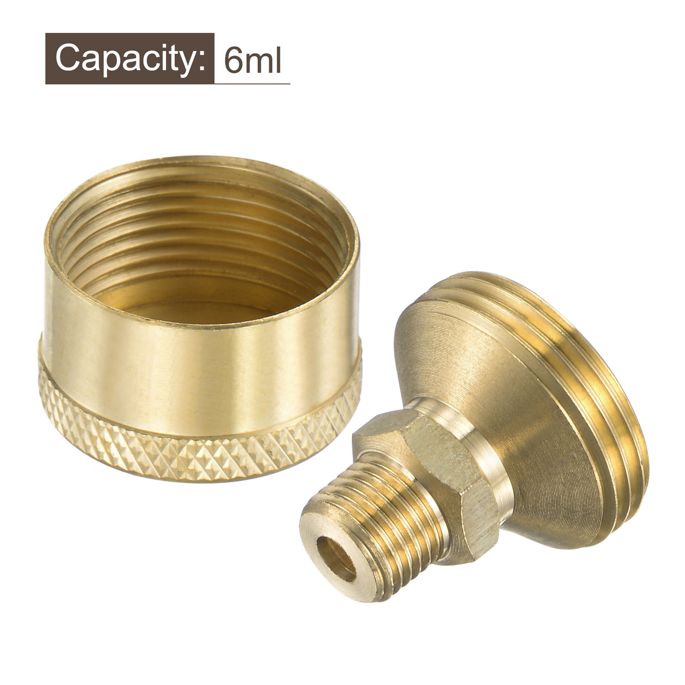 Uxcell Uxcell Grease Oil Cup Cap M10x1 Male Thread 6ml Brass Machine Parts 2Pcs