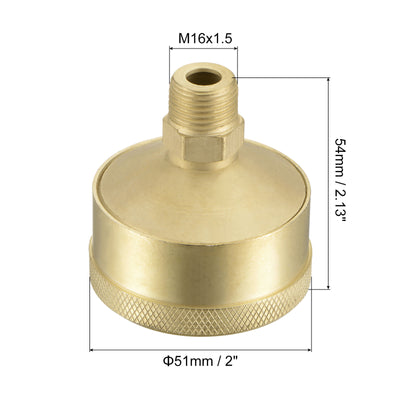Harfington Uxcell Grease Oil Cup Cap M16x1.5 Male Thread 50ml Brass Machine Parts