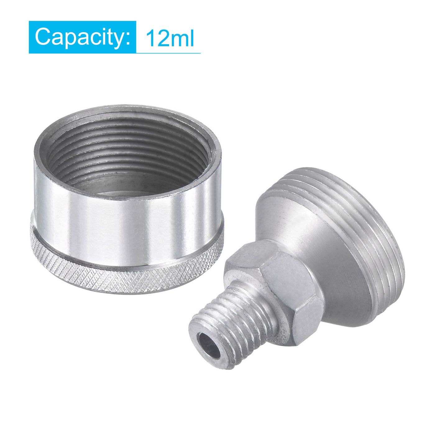 Uxcell Uxcell Machine Parts M10x1 Male Thread 1.5ml Grease Oil Cup Cap Aluminium Silver