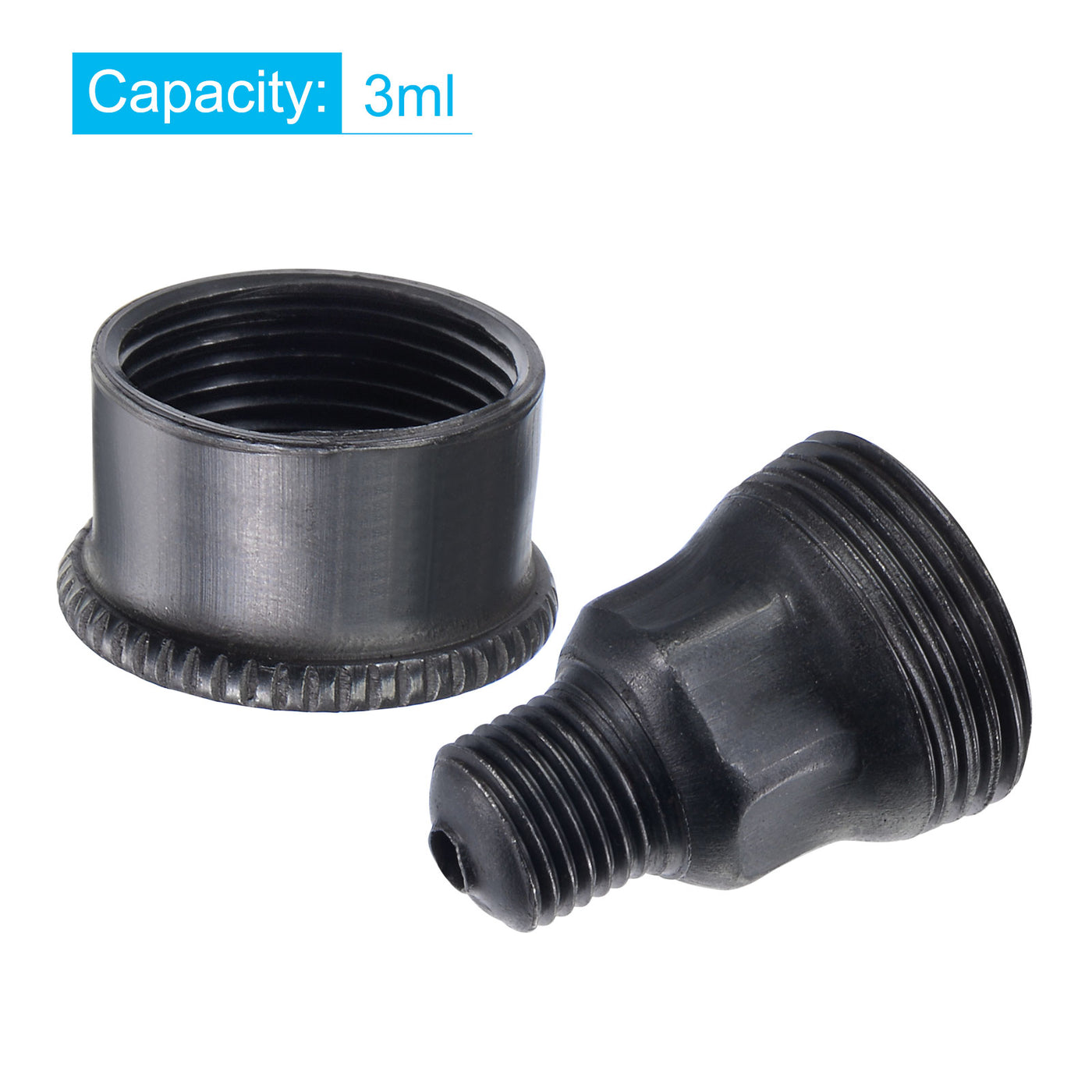 Uxcell Uxcell Machine Parts M10x1 Male Thread 3ml Grease Oil Cup Cap Carbon Steel Oiler Black 2Pcs