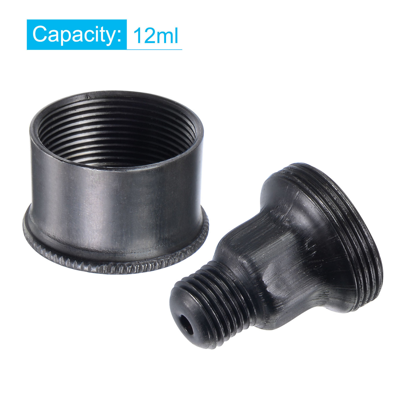 uxcell Uxcell Machine Parts G1/4 Thread 12ml Grease Oil Cup Cap Carbon Steel Oiler Black