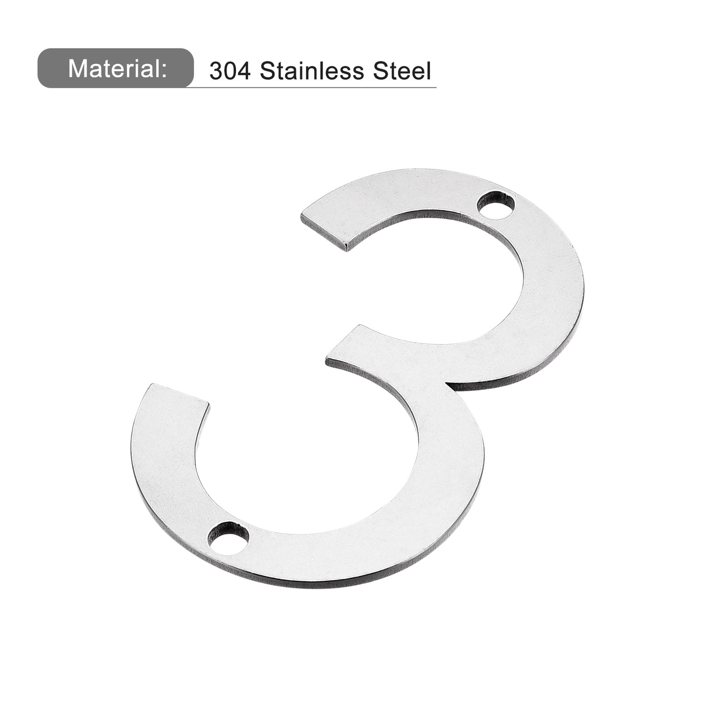 Uxcell Uxcell 2 Inch 304 Stainless Steel House Number Polishing for Door Mailbox(Number 2)