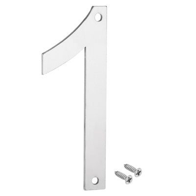 Harfington Uxcell 4 Inch 304 Stainless Steel House Number Polishing for Door Mailbox(Number 1)