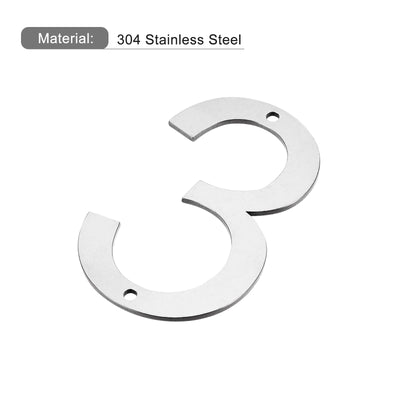 Harfington Uxcell 4 Inch 304 Stainless Steel House Number Polishing for Door Mailbox(Number 1)