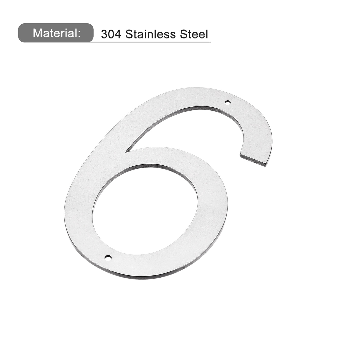 Uxcell Uxcell 6 Inch 304 Stainless Steel House Number Polishing for Door Mailbox(Number 9)
