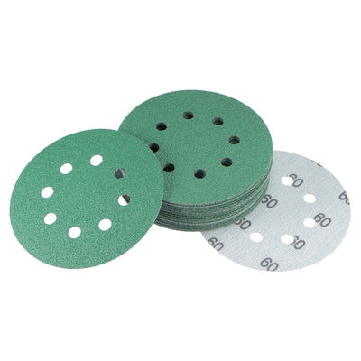 Uxcell Uxcell 25pcs Green Film Sanding Disc 2000 Grit 5" 8-Hole Hook & Loop Backed Sandpaper