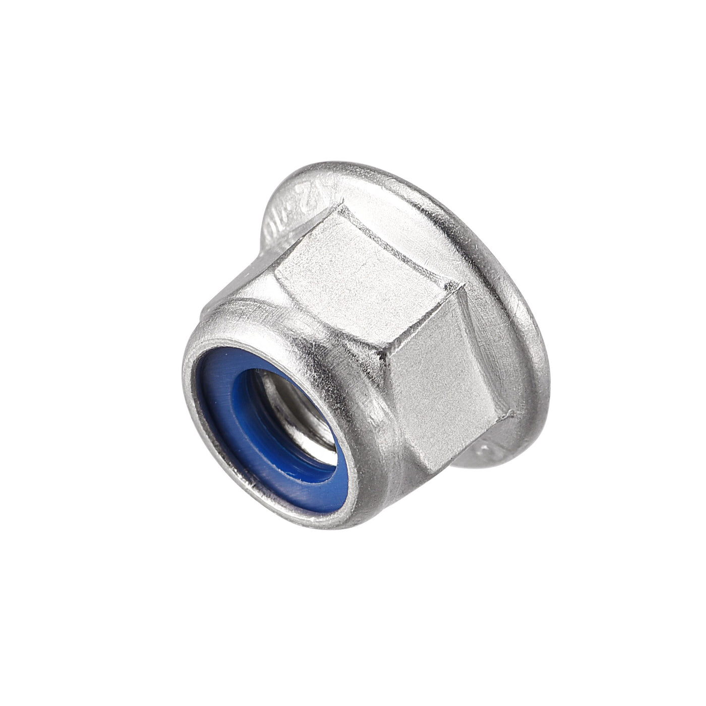 uxcell Uxcell Nylon Insert Hex Lock Nuts with Flange, 304 Stainless Steel for Industrial