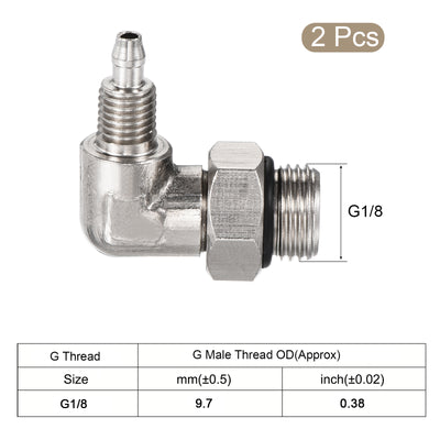 Harfington Elbow Tube Fitting Fit for Tube OD Nickel-plated Copper Adapter Fitting