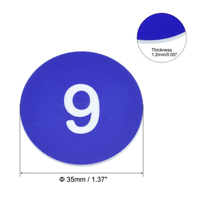 Harfington Plastic Number Tag, Digital Tags Sign Tag Acrylic Engraved with Self-Adhesive