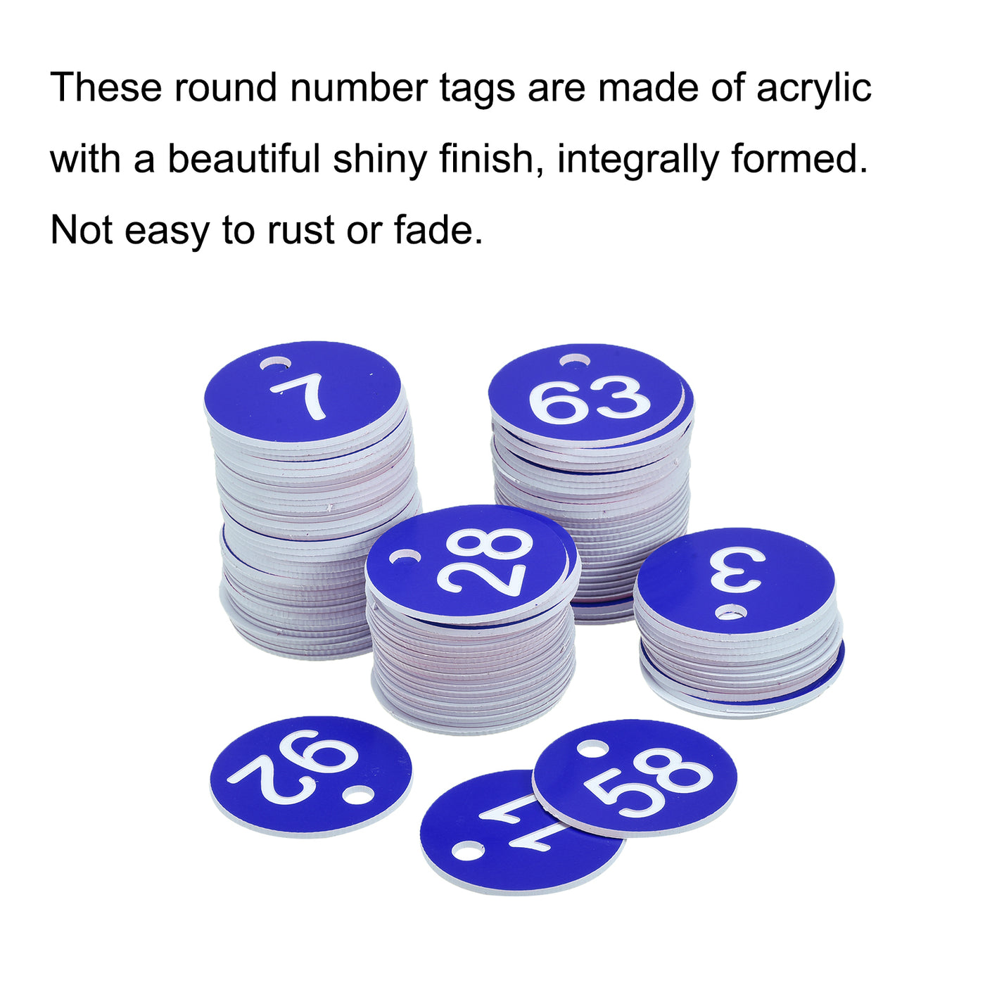 Harfington Round Number Tag Key Tag Acrylic Engraved ID Tag for Decoration