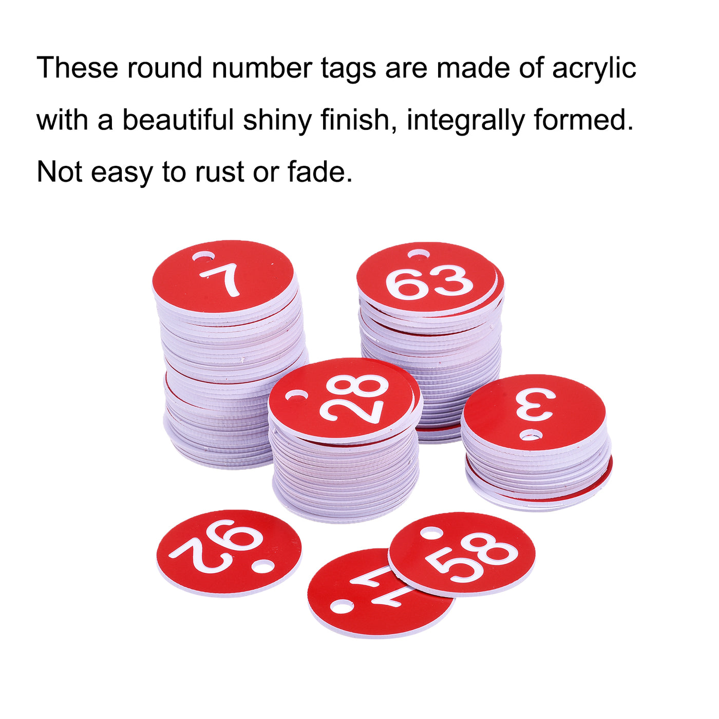 Harfington Round Number Tag Key Tag Acrylic Engraved ID Tag for Decoration