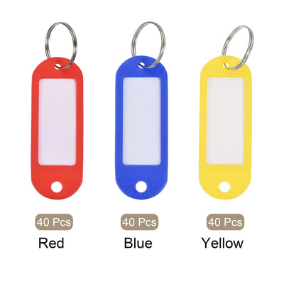 Harfington Plastic Key Tag with Split Ring Set, Flexible Mark Luggage Tags for Office Hotel