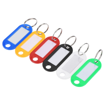 Harfington Plastic Key Tags with Split Ring, Flexible Mark Luggage Tags for Office Hotel