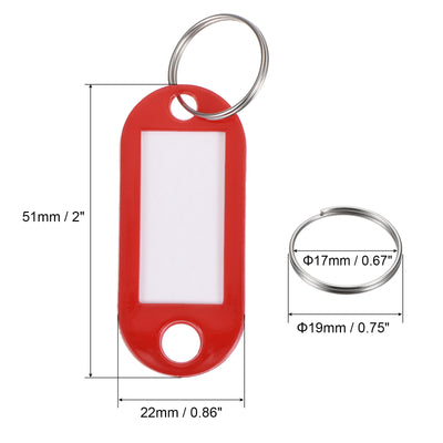 Harfington Plastic Key Tag with Split Ring Set, Flexible Mark Luggage Tags for Office Hotel